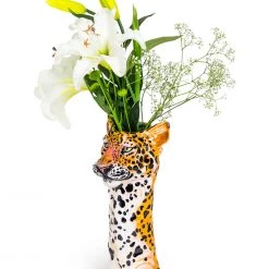 Papillon Living Ceramic Leopard Head Vase SD17