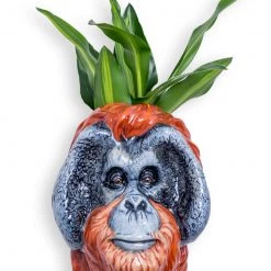 Papillon Living Ceramic Orangutan Wall Vase Vases & Pots