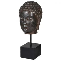 Papillon Living Buddha Head On Stand TEA467 Sculpture