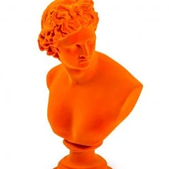 Papillon Living Sculpture Large Flocked Apollo Bust Orange