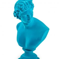 Papillon Living Sculpture Large Flocked Apollo Bust Teal