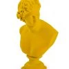 Papillon Living Large Flocked Apollo Bust Yellow Sculpture