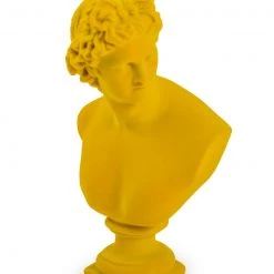 Papillon Living Large Flocked Apollo Bust Yellow Sculpture