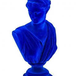 Papillon Living Large Flocked Artemis Bust Colbalt Blue TMF45 Sculpture