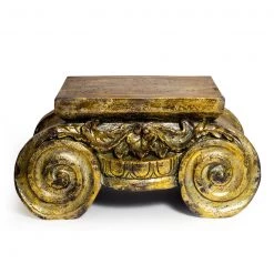Mcgowan Furniture Antique Gold Ionic Pedestal Large TMP33
