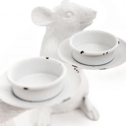 Papillon Living Tealight Holders & Candle Holders White Mouse Tea Light Holder