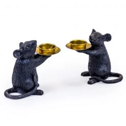 Papillon Living Black Mouse Tea Light Holder Tealight Holders & Candle Holders
