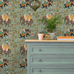 Papillon Living HINDUSTAN Aquamarine Wallpaper