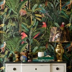 Papillon Living PARROTS OF BRASIL Anthracite Wallpaper