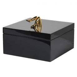Papillon Living Black Trinket Box With Gold Legs