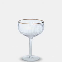 Papillon Living Glassware & Barware Italia Clear Gold Rim Coupe Glass 190474