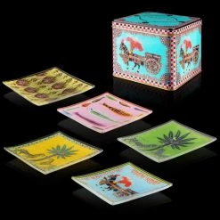 Papillon Living Trays Tin Carretto 5 Glass Plate 2302