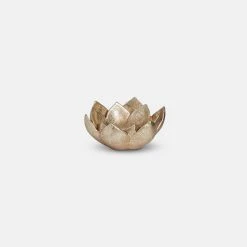 Papillon Living Gold Lotus Tea Light Holder Small Tealight Holders & Candle Holders