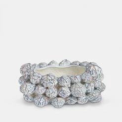 Papillon Living Vases & Pots Aged White Ceramic Sea Pod Decorative Bowl