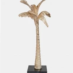 Papillon Living Sculpture Palm Tree On Black Marble Base Large