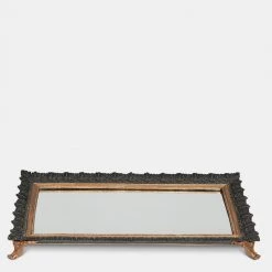 Papillon Living Black & Gold Mirrored Tray Trays
