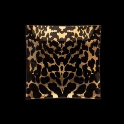 Papillon Living Glass Plate Gattopardo Square 026
