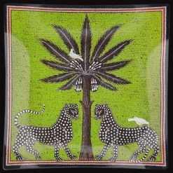Papillon Living Glass Plate Mosaico Green 25 X 25cm Trays
