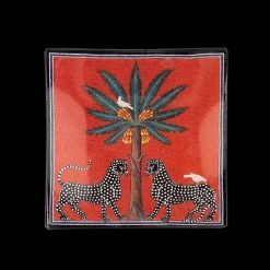 Papillon Living Glass Plate Mosaico Red 11 X 11cm